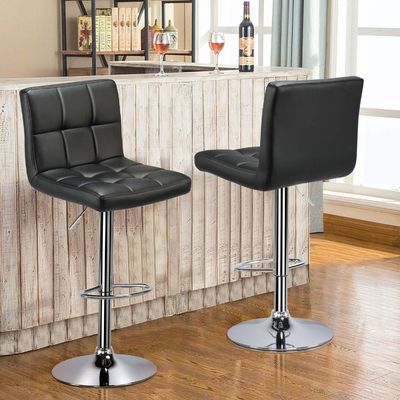 19.5&quot;D x 17&quot;W x 36.5&quot;H Современные барные стулья с регулируемой высотой и вращающейся PU кожи