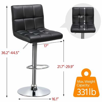 19.5&quot;D x 17&quot;W x 36.5&quot;H Современные барные стулья с регулируемой высотой и вращающейся PU кожи
