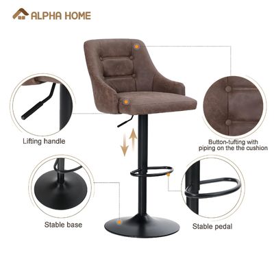 Alinunu Swivel Регулируемый Airlift Счетчик Высоты Бар Стол с подкладкой спины и основания