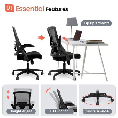 Flip-up Armrest Mesh Executive Lumbar Support вращающийся стул для внутреннего офиса от Alinunu