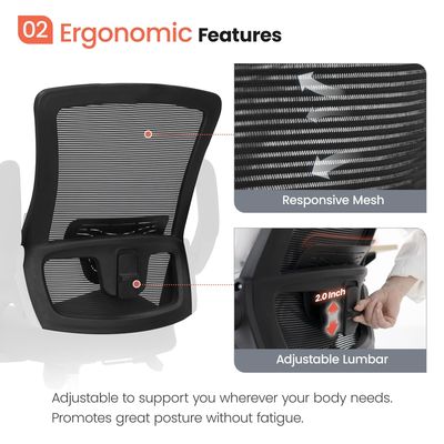 Flip-up Armrest Mesh Executive Lumbar Support вращающийся стул для внутреннего офиса от Alinunu