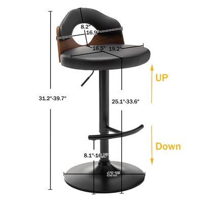 Современный дизайн Barstools Mid Century Регулируемые вращающиеся столбики для кухни острова