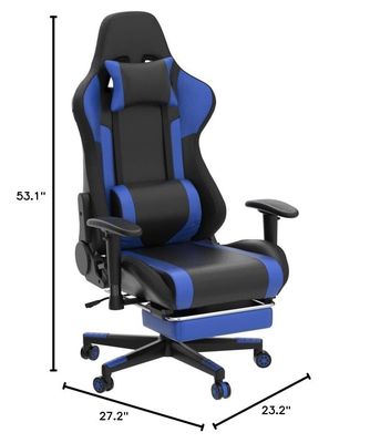 Специальное цветное кожаное RGB игровое вращающее кресло с светодиодным световым панелем и массажной функцией