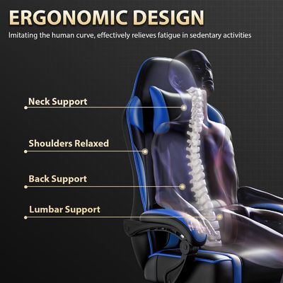 ALINUNU 2024 PC Racing Gaming Chair Регулируемая кожаная подставка и опора для ног