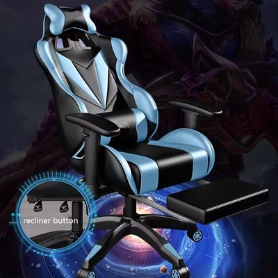 Крутящийся стул ALINUNU PU Кожаный игровой стул с 360 вращающимися / регулируемым в высоту / приседанием