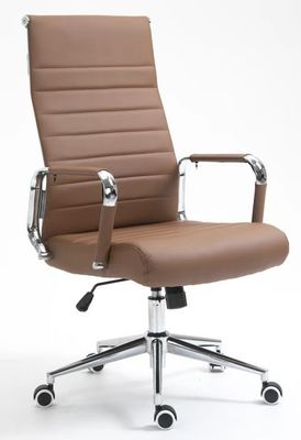 Modern Style Brown Leather Mesh Office Chair с поясничной опорой и упаковкой почты