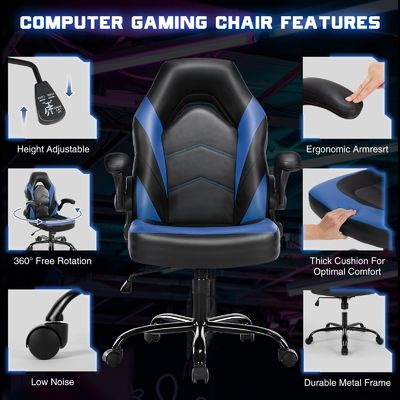 360 вращающийся компьютерный игровой стул с регулировкой высоты и функцией приседания
