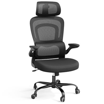 Modern Design Metal Ergonomic Mesh Office Chair with Lumbar Support and Flip-up Arms (Современный дизайн металлический эргономический сетчатый офисный стул с поясничной опорой и подвижными руками)