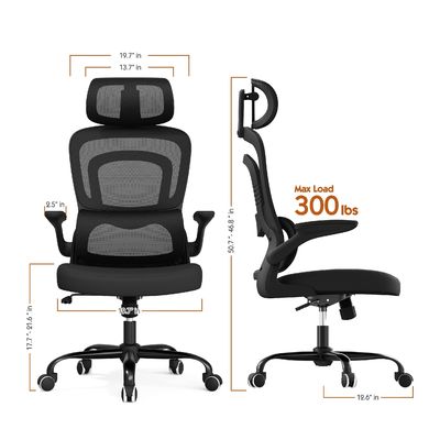 Modern Design Metal Ergonomic Mesh Office Chair with Lumbar Support and Flip-up Arms (Современный дизайн металлический эргономический сетчатый офисный стул с поясничной опорой и подвижными руками)