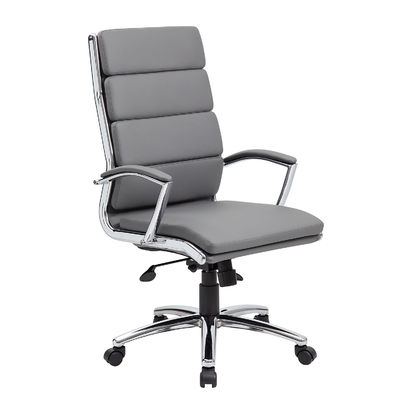 Задняя часть Executive Swivel Office Desk Chair с ребрами, мягкой обивкой и поясничной опорой