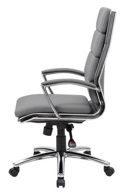 Задняя часть Executive Swivel Office Desk Chair с ребрами, мягкой обивкой и поясничной опорой