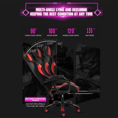 7-точечный массаж Компьютерный офис игровой кресло сетки с RGB огнями и регулируемой высоты