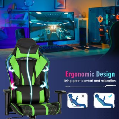 Удобный эргономичный RGB игровой стул с регулируемым дизайном и RGB светодиодами