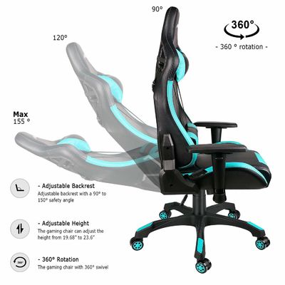 Усовершенствуйте свои игровые настройки с помощью игрового кресла с высокой спиной из PU кожи от ALINUNU