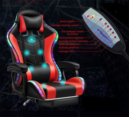 Компьютерная комната для игр Регулируемый компьютерный массаж Игровой стул с динамиками и поясничной подушкой
