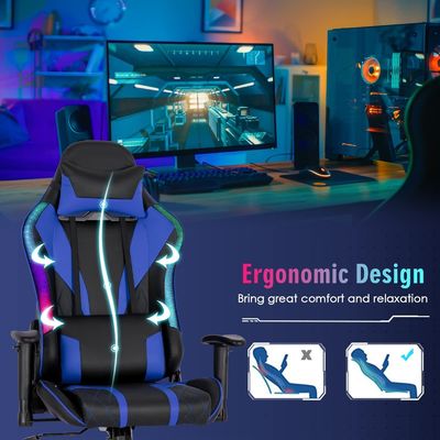 Настроить эргономичный видео игровой стул с RGB светодиодами и регулируемым дизайном