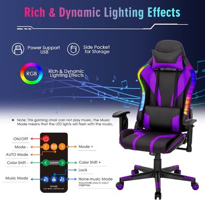 Опыт комфорта и стиля с спиральным игровым креслом ALINUNU с RGB светодиодами