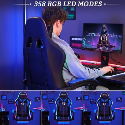 ALINUNU Direct Ergonomic Computer Massage Gaming Chair с опорой для ног и светодиодными лампами