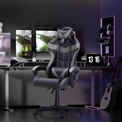 Получите Ultimate Gaming Experience PU игровой стул с массажем 33&quot;D x 24&quot;W x 49.2&quot;H