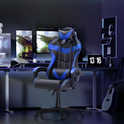 Эргономическое кресло для игроков с массажем и синтетической кожей