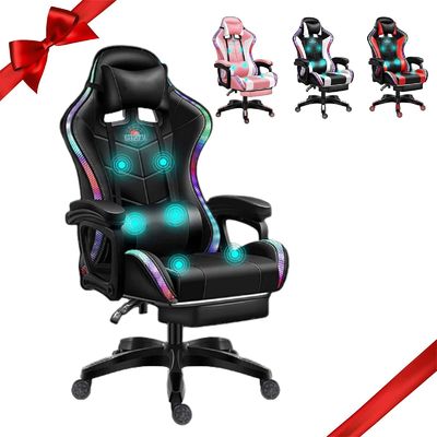 Современный дизайн Компьютерная комната для игр LED Игровой стул с динамиками и поясничной подушкой