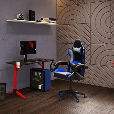 Регулируемый высотой игровой стул с опорой для ног идеально подходит для интенсивных игровых сессий
