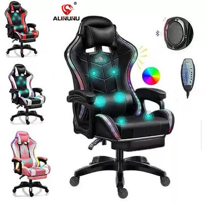 Сменяемая крышка Игровой массажный стул из синтетической кожи с RGB-светками и динамиками