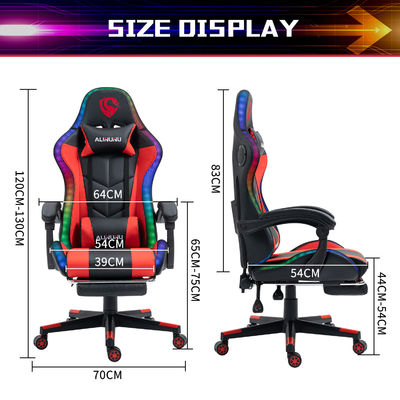 Сменяемая крышка Игровой массажный стул из синтетической кожи с RGB-светками и динамиками