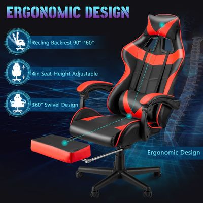 Лучший игровой стул с подложкой ног Максимальный вес 250 фунтов