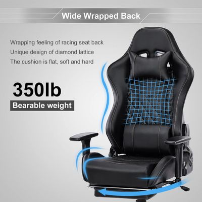 Массажное игровое кресло для взрослых 350 фунтов укрепленная основа регулируемая подложка рук вращающийся стиль