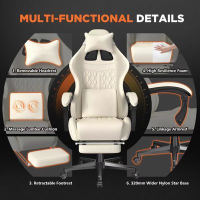Современный дизайн игрового стула с винтажным PU кожи и массаж 19&quot;D x 27&quot;W x 50&quot;H