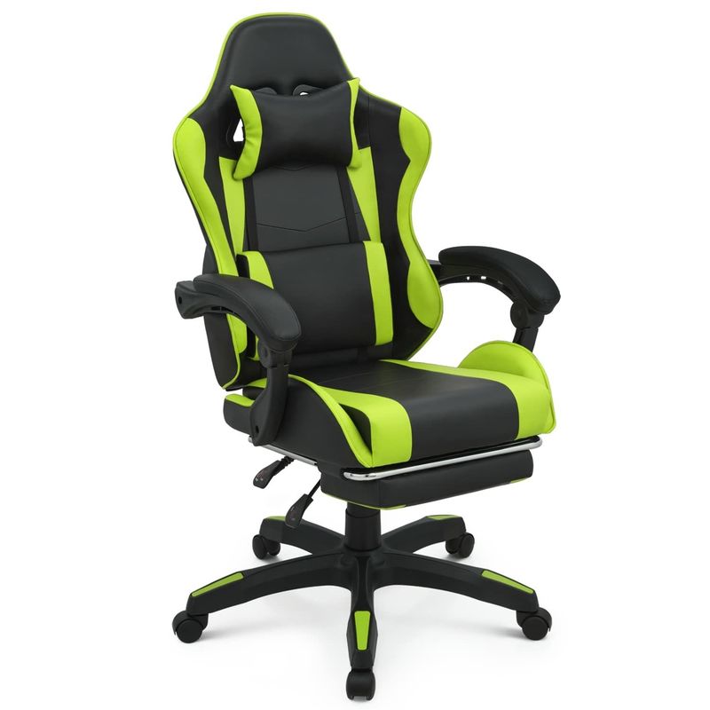 Стул для компьютерных игр с подложкой головы и опорой поясницы 25&quot;D x 26,5&quot;W x 42,5&quot;H