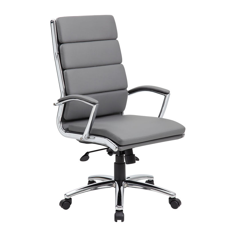 Задняя часть Executive Swivel Office Desk Chair с ребрами, мягкой обивкой и поясничной опорой